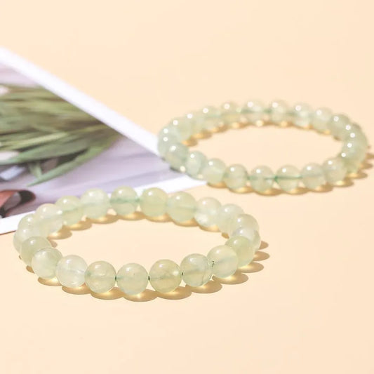 Green Prehnite Healing Bracelet | Natural Crystal for Inner Wisdom